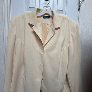Karen Scott Blazer Coat Women's Plus Size 24W Buttery Yellow Lined‎ with Pockets